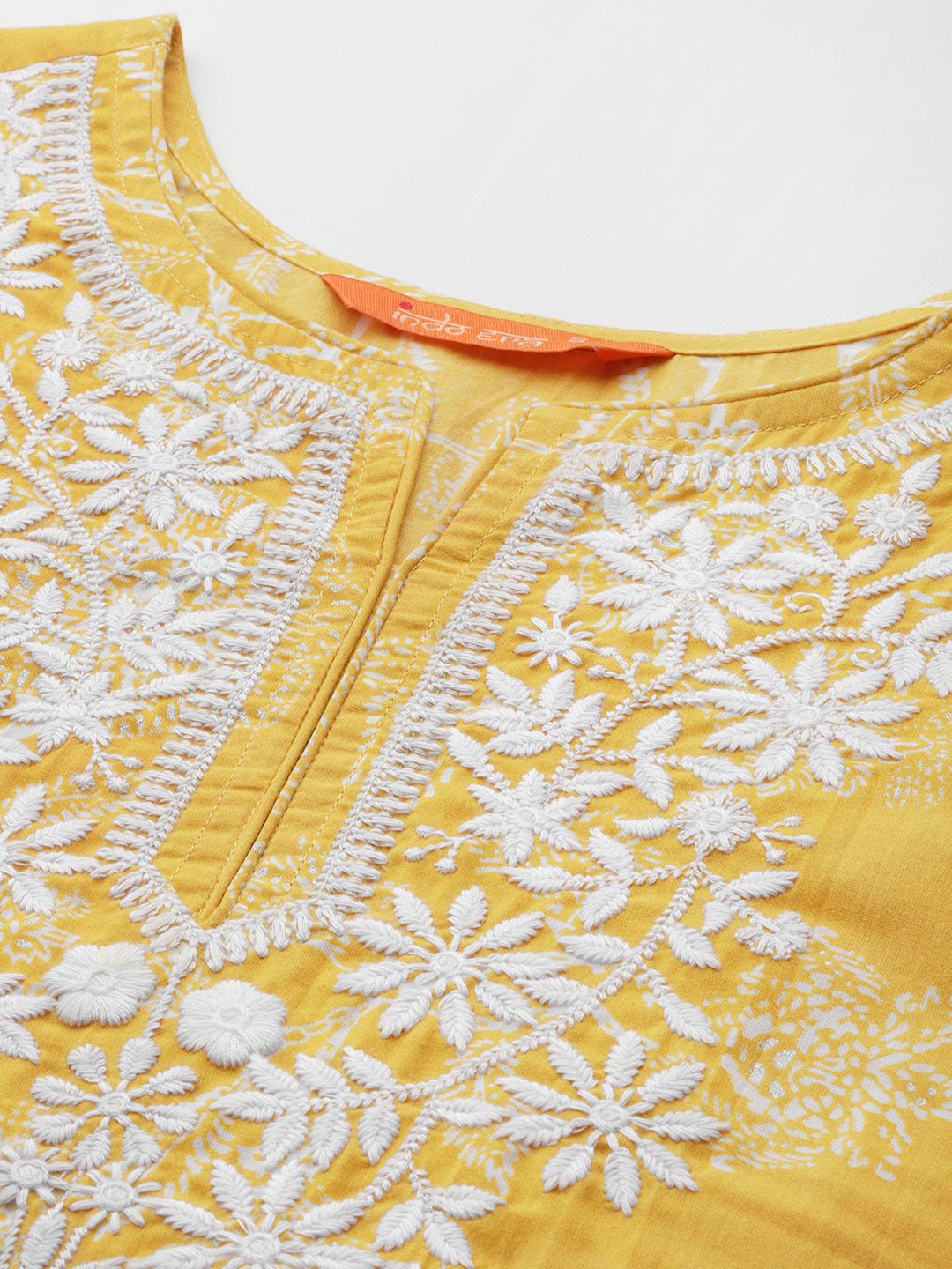 Indo Era Women Floral Embroidered Thread Work Kurta
