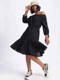 DressBerry Broderie Galore Off-Shoulder A-Line Midi Dress