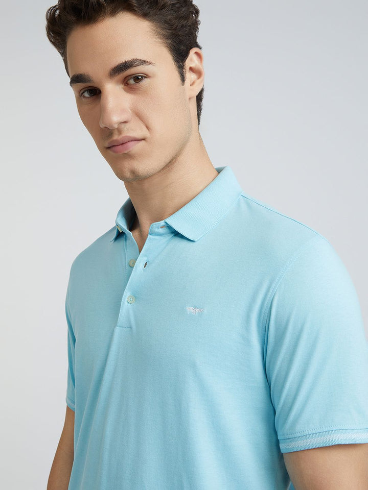Park Avenue Men Solid Polo Collar Slim Fit T-shirt