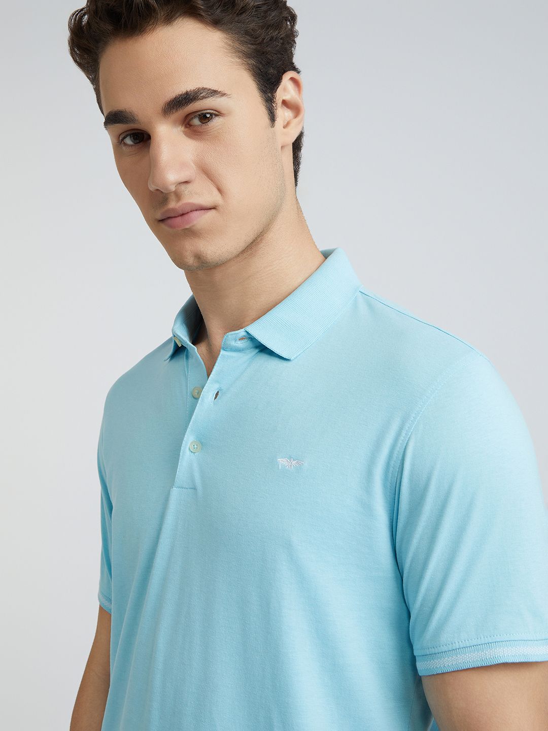 Park Avenue Men Solid Polo Collar Slim Fit T-shirt