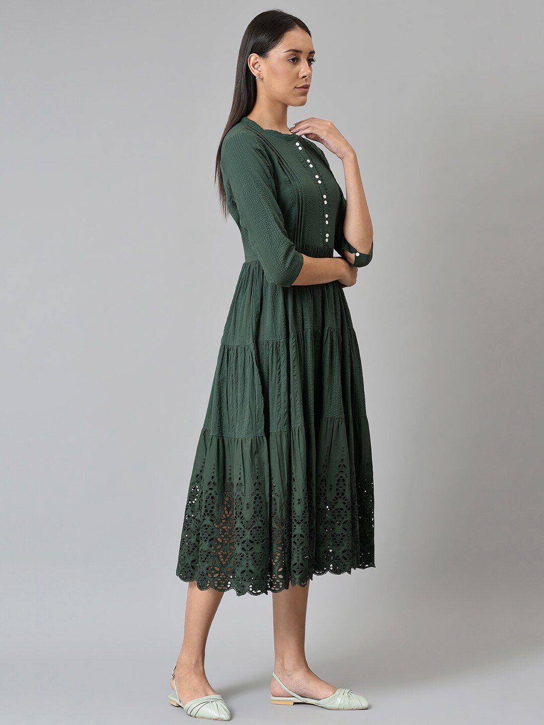W Green Midi Dress