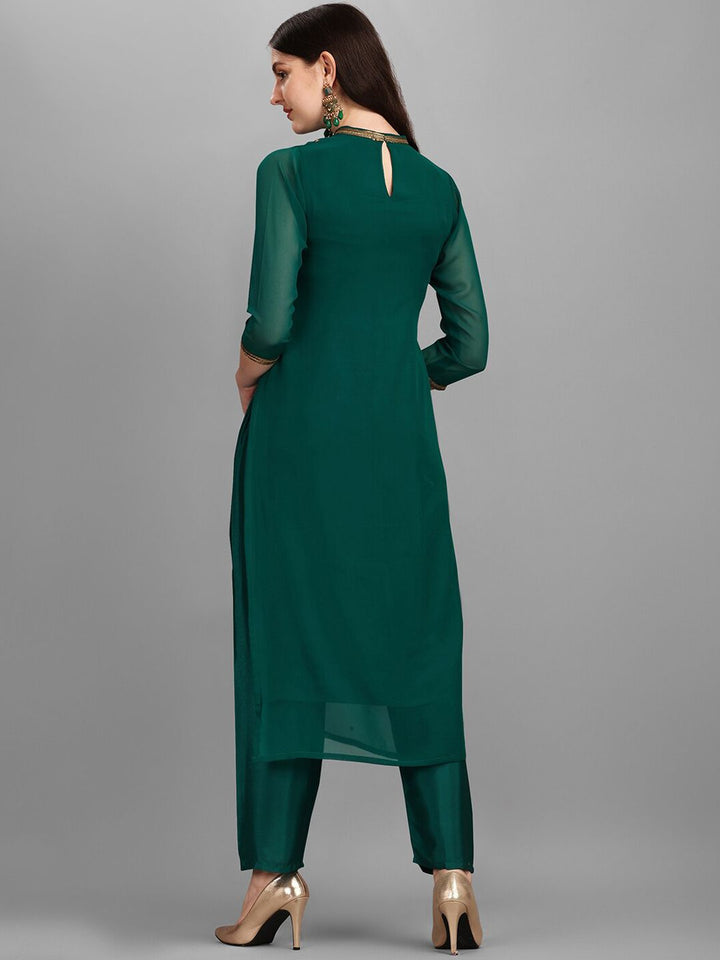 KALINI Floral Embroidered Sequinned Kurta With Trouser