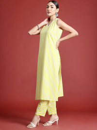 Indo Era Women Printed Pure Cotton Kurta with Trousers