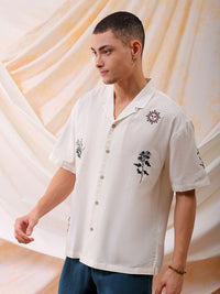 The Indian Garage Co Men Relaxed Fit Embroidery Resortwear Shirt