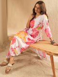 Indo Era Women Floral Printed Regular Kurta with Trousers