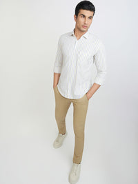 Park Avenue Men Slim Fit Vertical Stripes Opaque Pure Cotton Casual Shirt