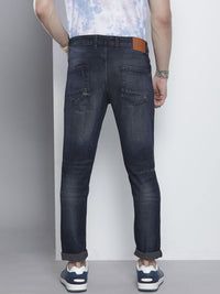 The Indian Garage Co Men Navy Blue Slim Fit Light Fade Stretchable Jeans