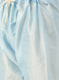 SOJANYA Men Blue & Beige Floral Printed Kurta with Churidar