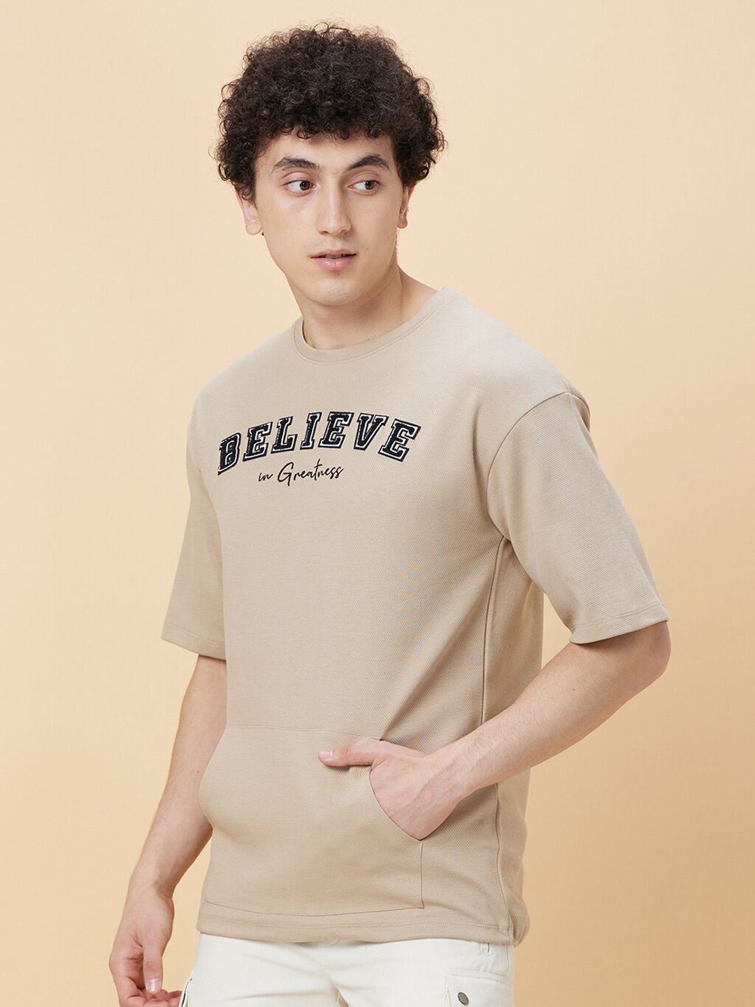 Being Human Typography Printed Drop Shoulder Sleeves Oversized T-shirt