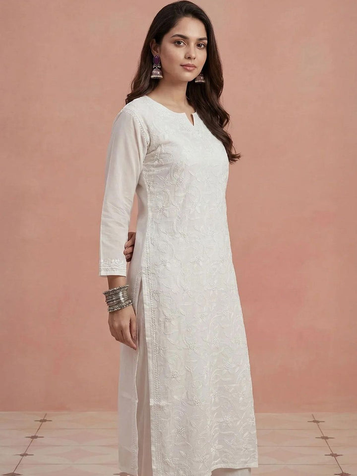 Rumah Wanita Chikankari Sulam Kurta Chikankari