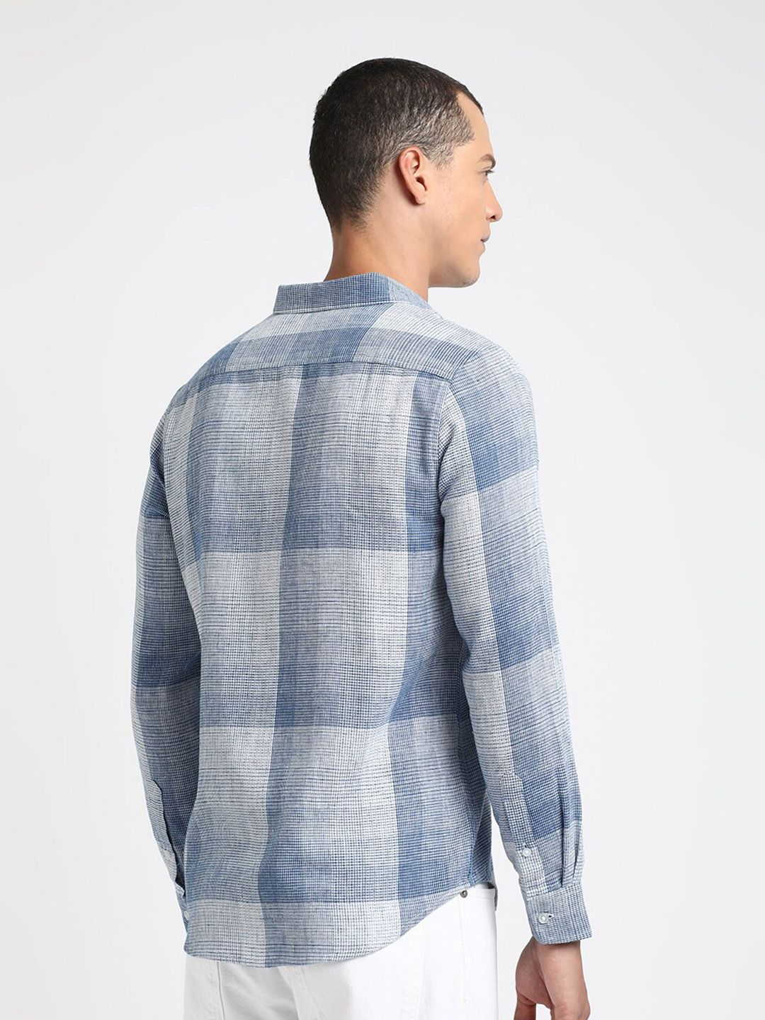 THE BEAR HOUSE Slim Fit Micro Checked Casual Shirt
