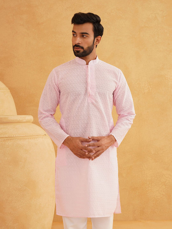 SOJANYA Geometric Embroidered Pure Cotton Straight Kurta