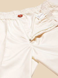 KISAH Men Relaxed Straight Leg Mid-Rise Cotton Pleated Trousers