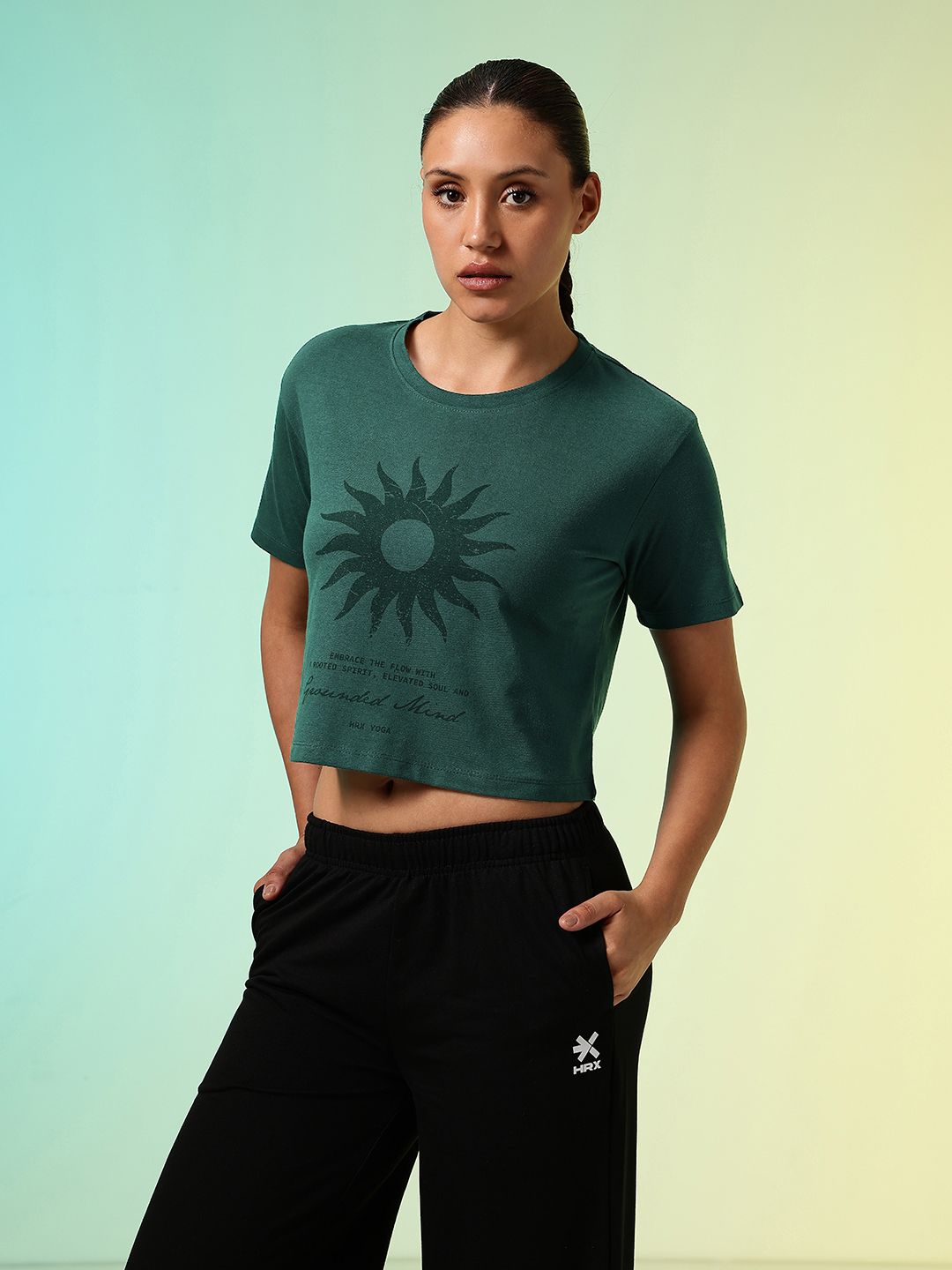 HRX by Hrithik Roshan Graphic Printed Yoga T-shirt