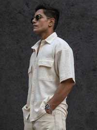 Powerlook Men Horizontal Stripes Opaque Striped Casual Shirt