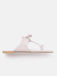 Anouk Women Woven Ethnic One Toe Flats with Tassels