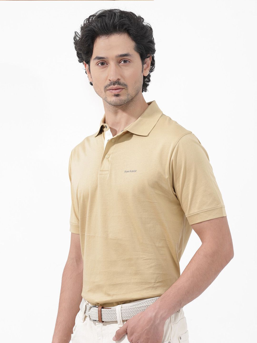 RARE RABBIT Men Keneth Regular Fit Polo Collar T-Shirt