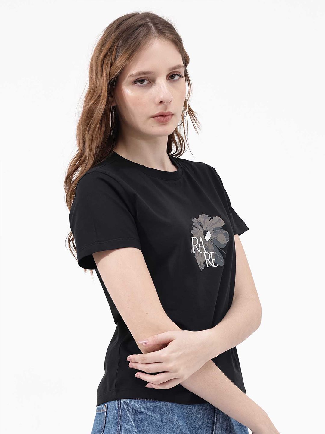 RAREISM Graphic Printed Cotton T-shirt