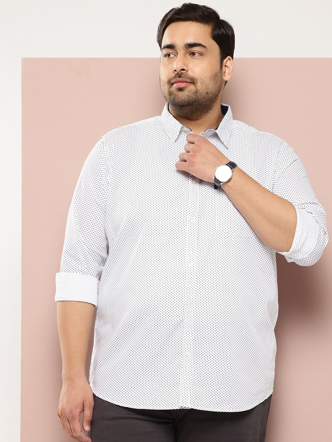 Thomas Scott Plus Size Premium Printed Pure Cotton Casual Shirt