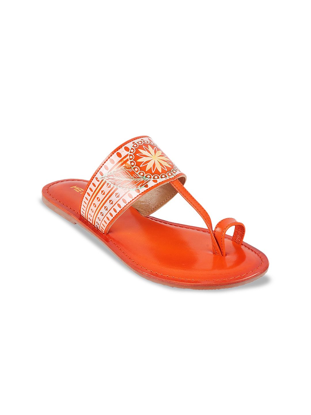 Metro Printed Leather One Toe Flats