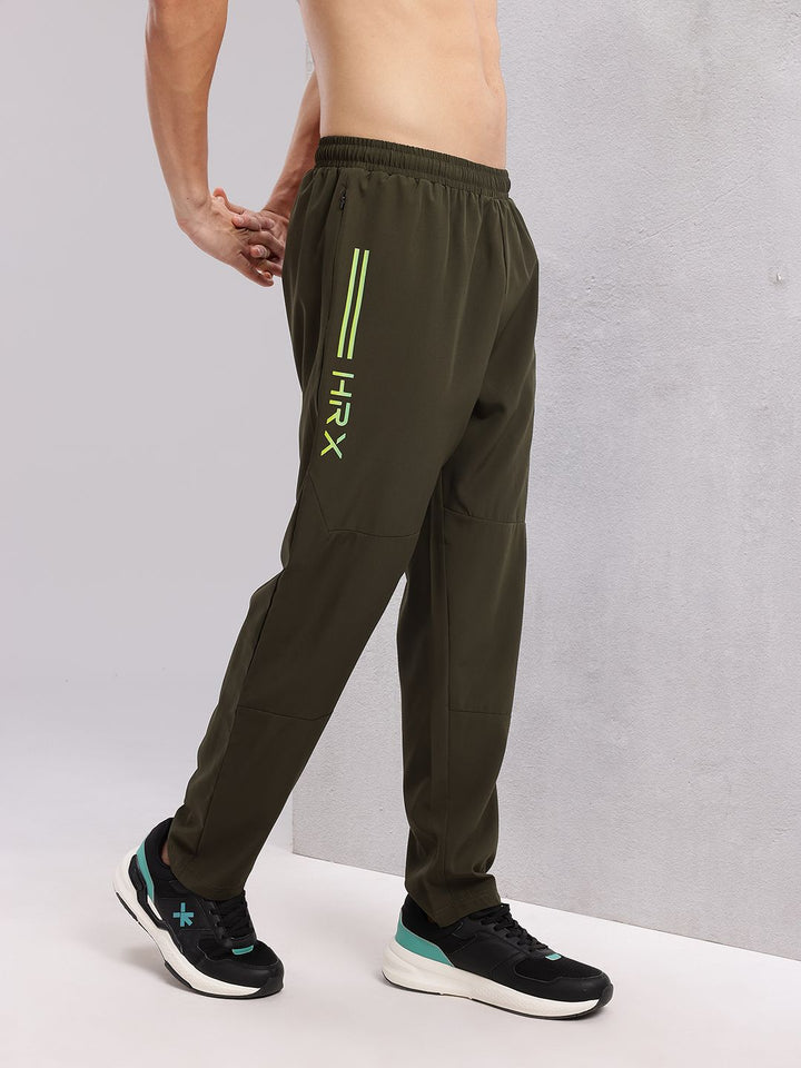 HRX by Hrithik Roshan Men Rapid-dry Brand Logo Print Training Track Pants