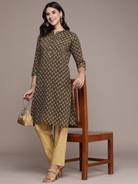 Anouk Women Ethnic Motifs Printed Regular Sequinned Pure Cotton Kurta with Trousers