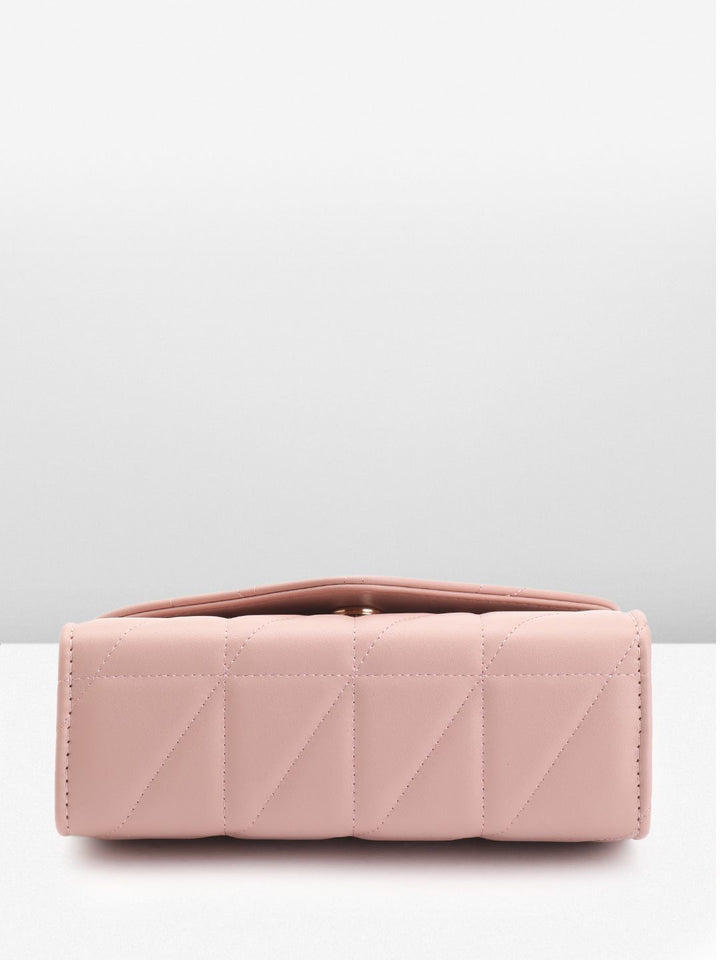 DressBerry Structured Quilted Sling Bag with Lock Detail