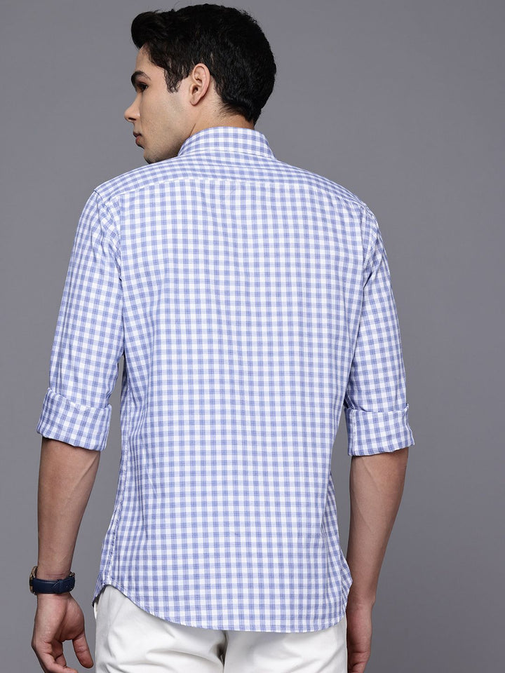 Raymond Pure Cotton Slim Fit Checked Casual Shirt