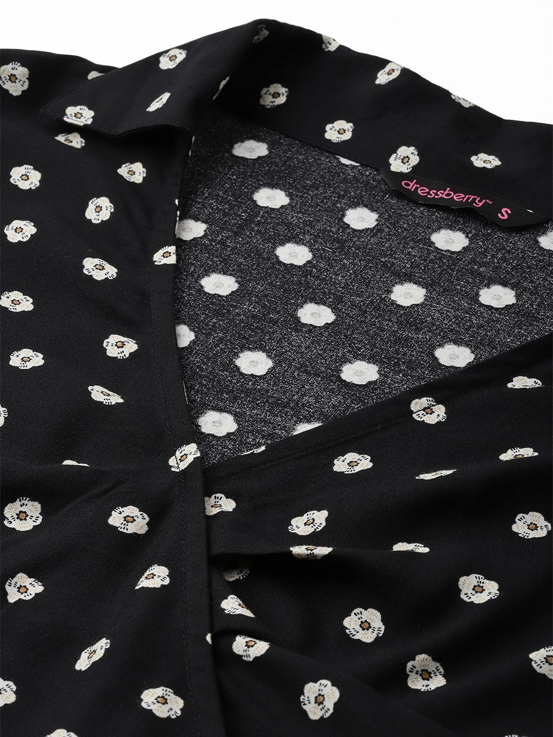 DressBerry Dainty Floral Monochrome Mania Wrap Dress