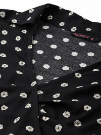 DressBerry Dainty Floral Monochrome Mania Wrap Dress