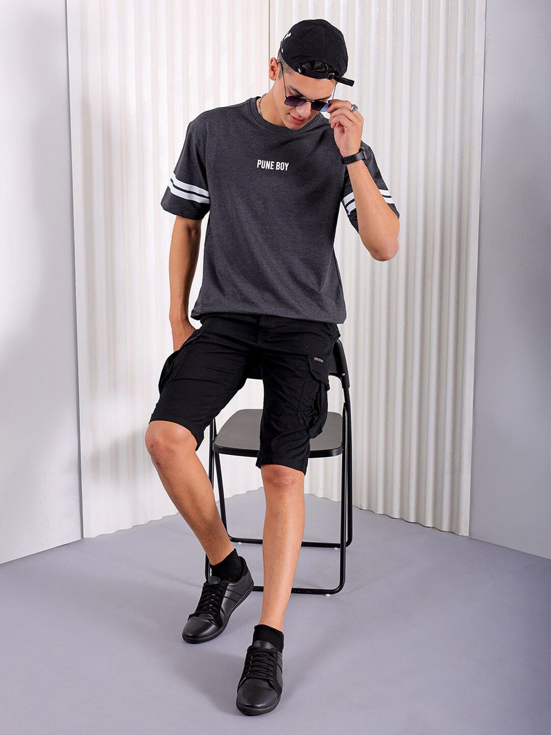 The Indian Garage Co Typography Printed Pure Cotton Regular Fit T-shirt