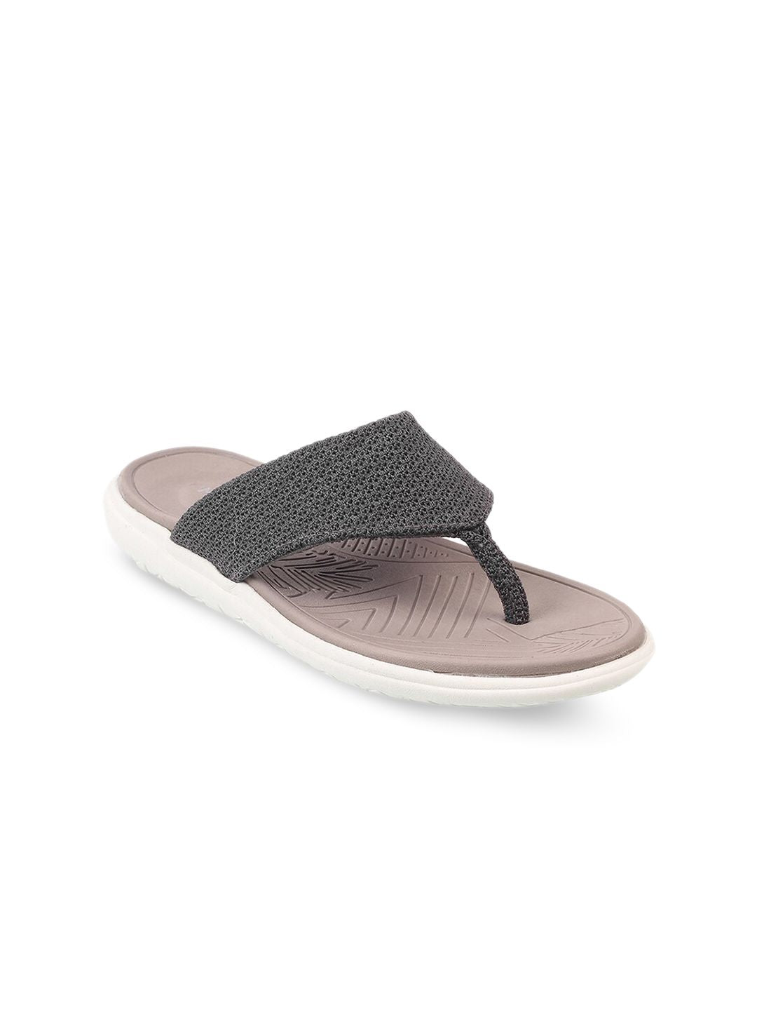 Mochi Women Grey Open Toe Flats