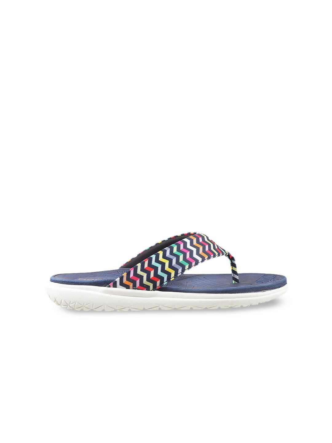 Mochi Women Blue Printed Open Toe Flats
