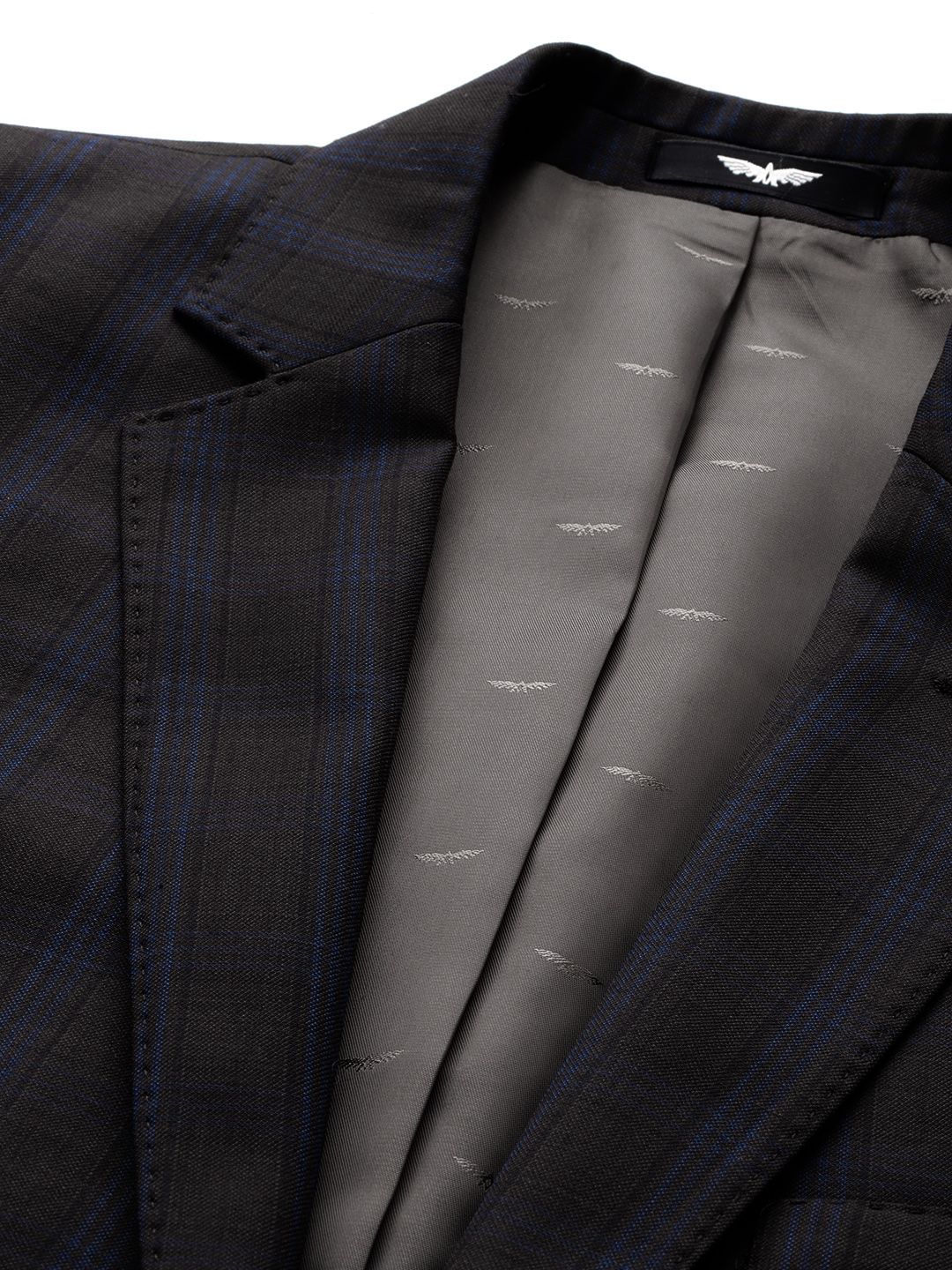 Park Avenue Notched Lapel Collar Checked 2 Piece Formal Suit
