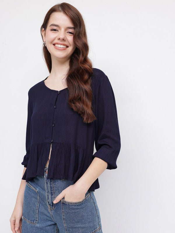 DressBerry Effortless Chic Pleated A-Line Top