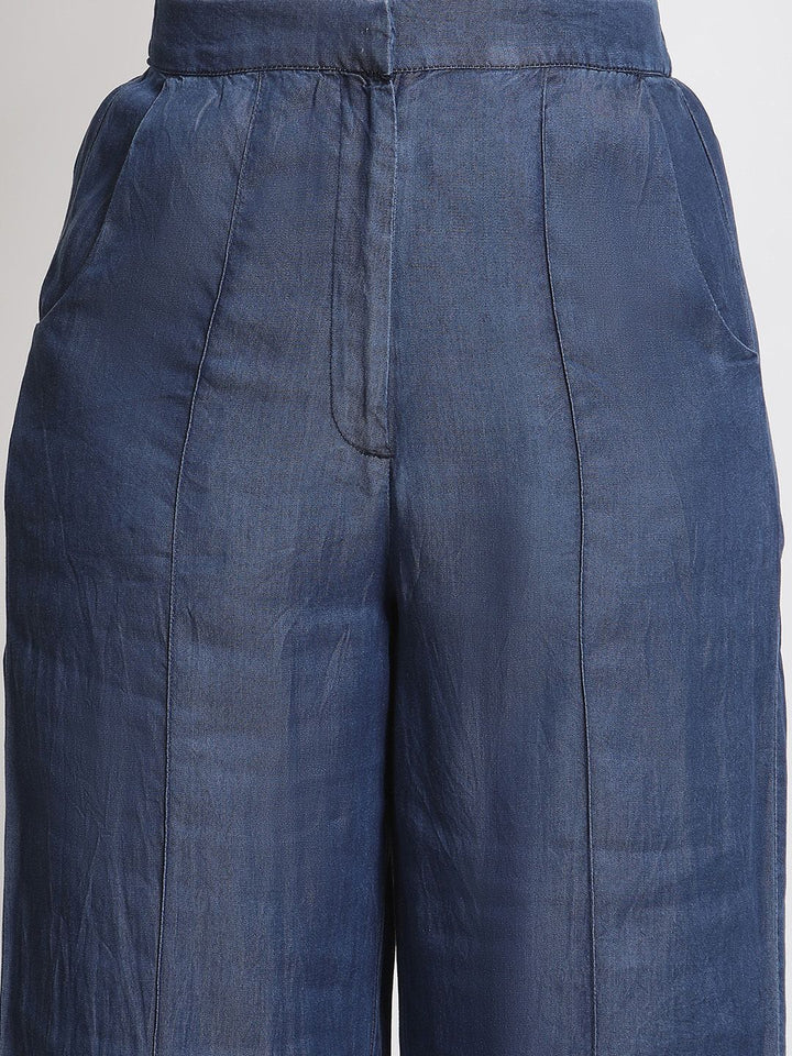 W Women Straight Fit Mid-Rise Pleated Culottes Trousers