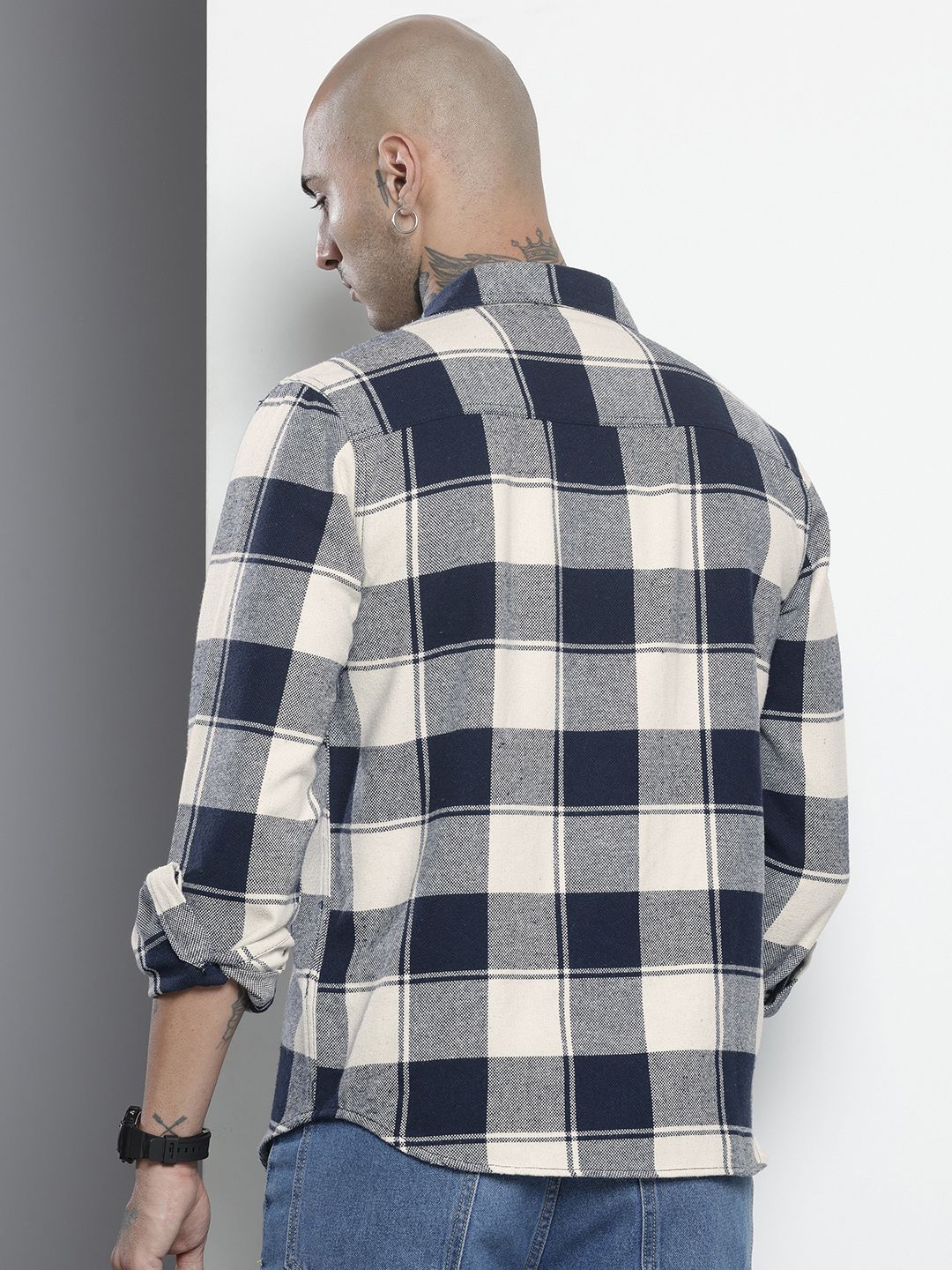 The Indian Garage Co Checked Pure Cotton Casual Shirt