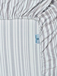 Moda Rapido X KLOTTHE Grey & White Striped 300 TC Single Bedsheet with 1 Pillow Covers