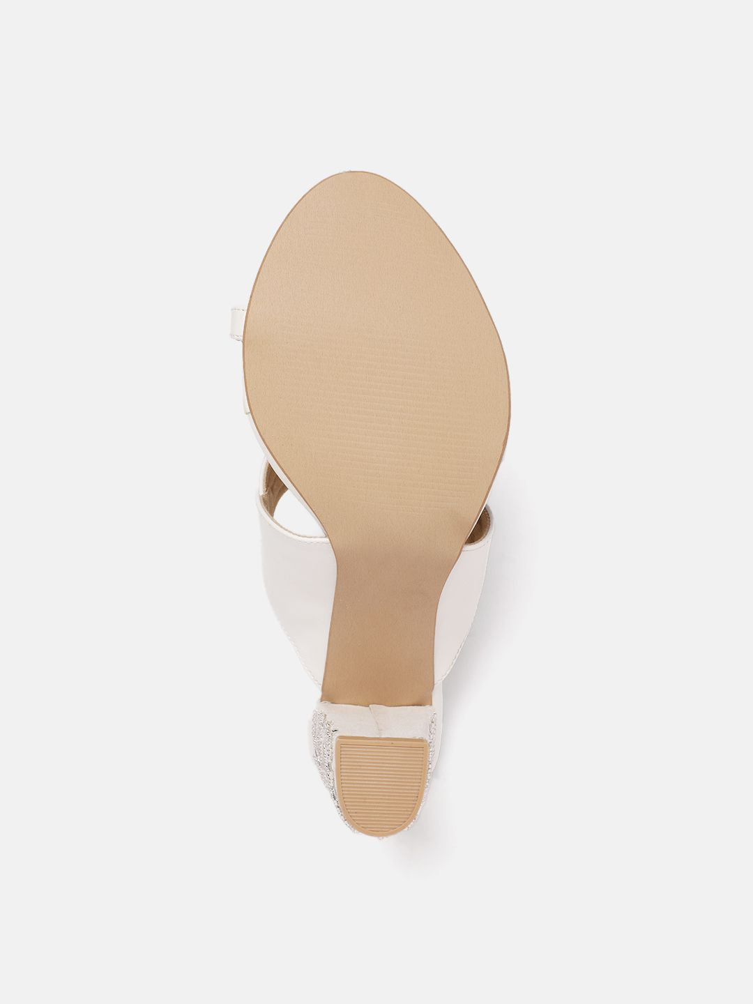 House of Pataudi Sequined Open Toe Block Sandals