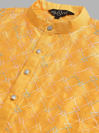 SOJANYA Geometric Embroidered Regular Kurta With Churidar