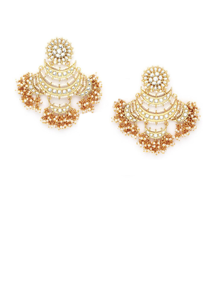 KARATCART Gold-Toned Classic Chandbalis Earrings