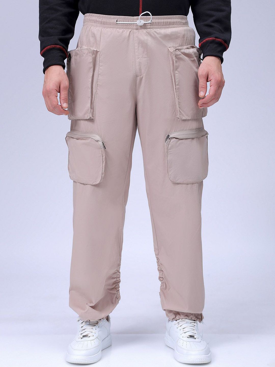 The Indian Garage Co. Lelaki santai sesuai dengan jogger kargo utiliti kapas tulen