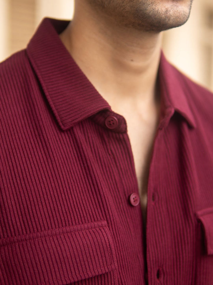 Powerlook Men Oversized Fit Micro Checks Spread Collar Cotton Casual Shirt