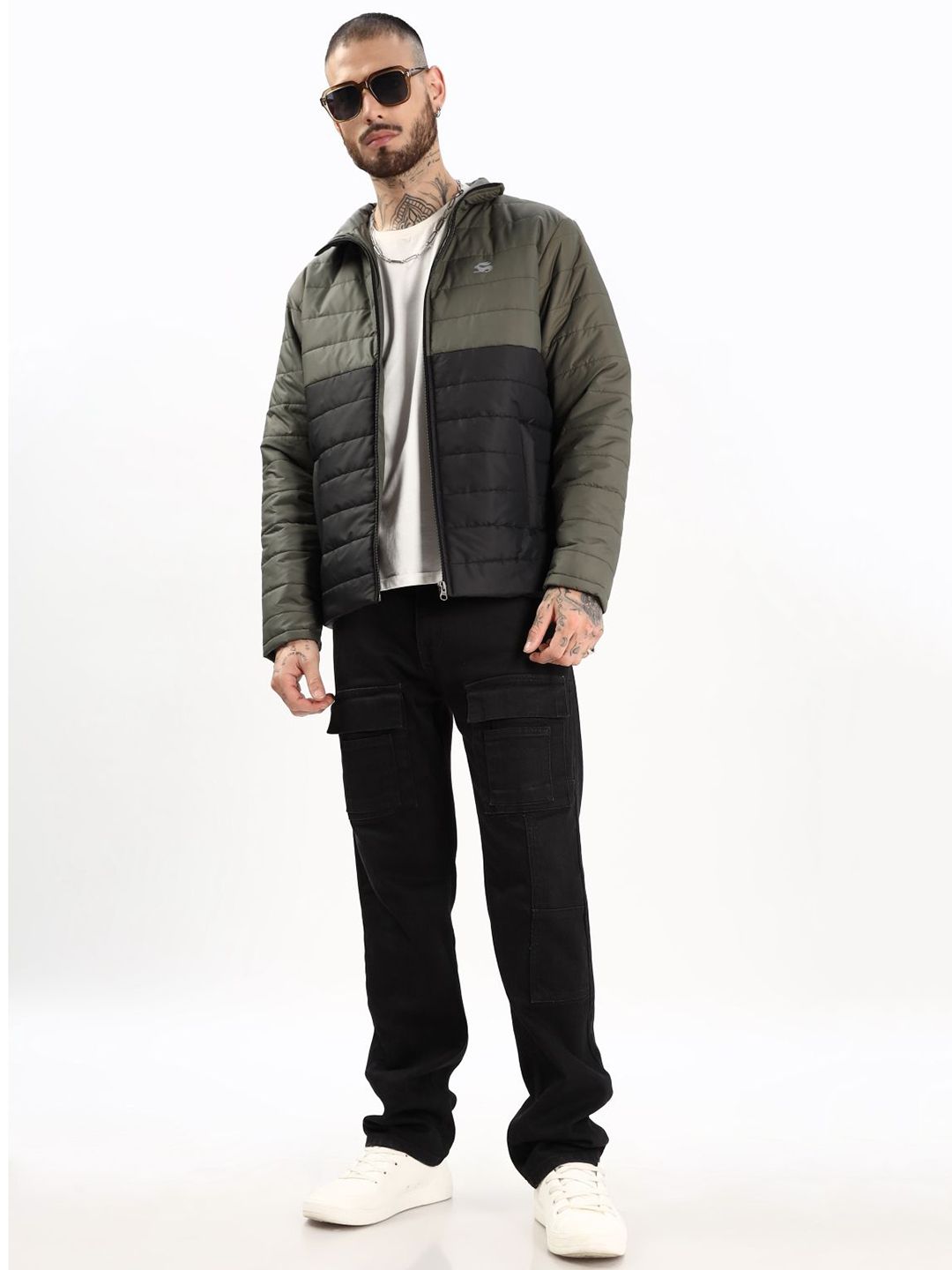 ADRO Men Colourblocked Windcheater Bomber Jacket