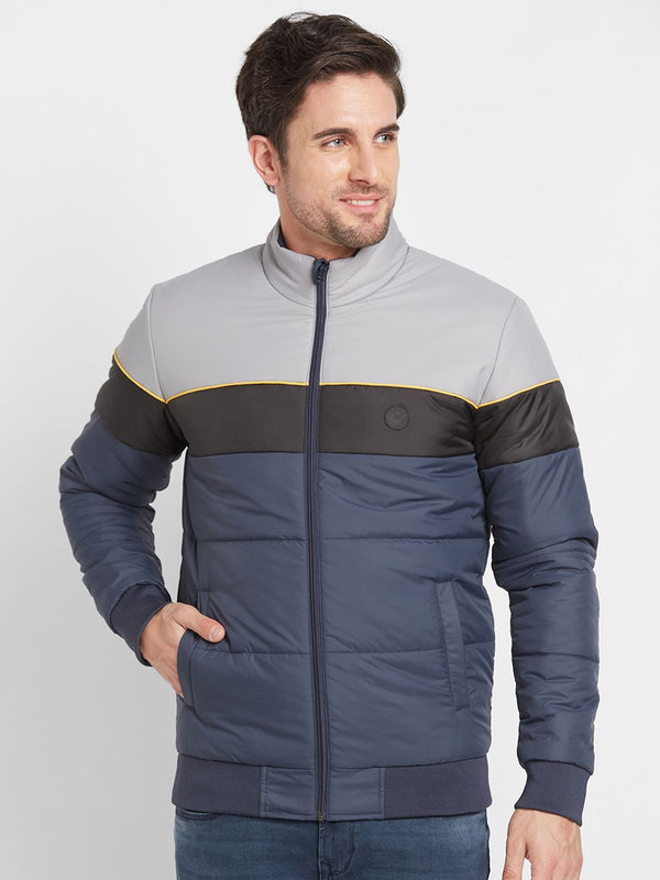 Being Human Colourblocked Mock Collar Padded Jacket