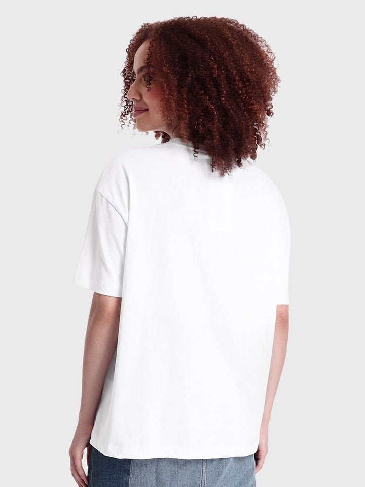 Bewakoof Printed Cotton Round Neck Oversized Casual T-shirt