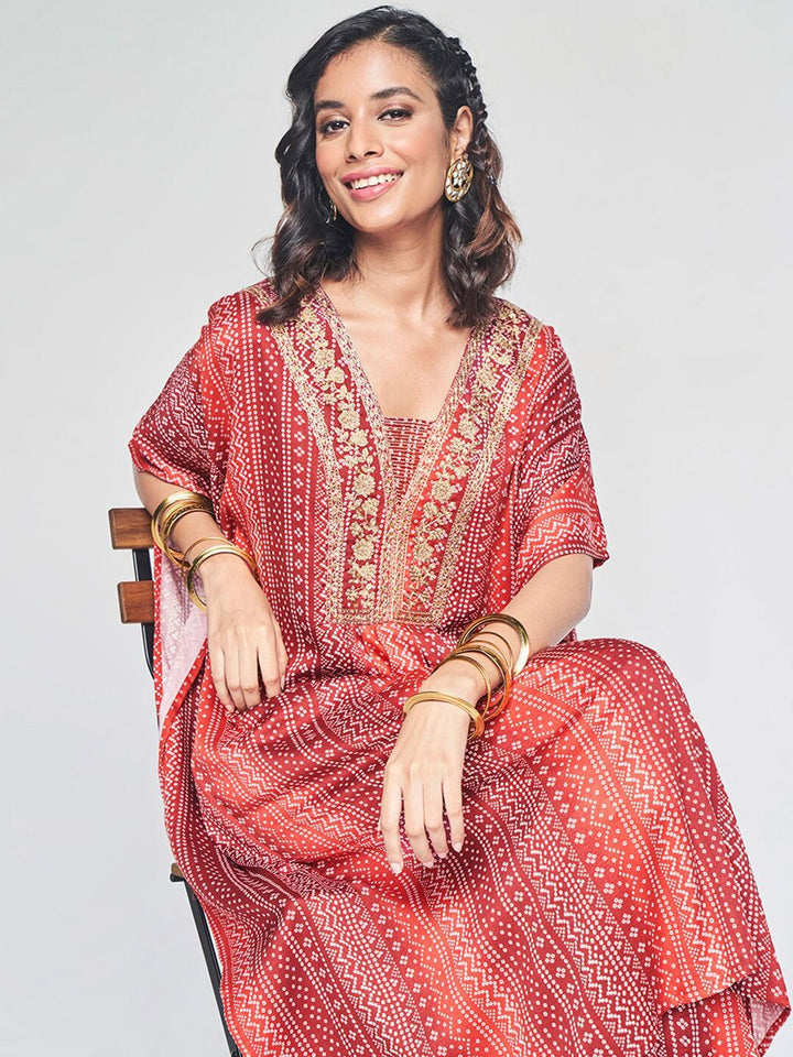 Global Desi Women Ethnic Motifs Printed Regular Thread Work Kurta with Palazzos