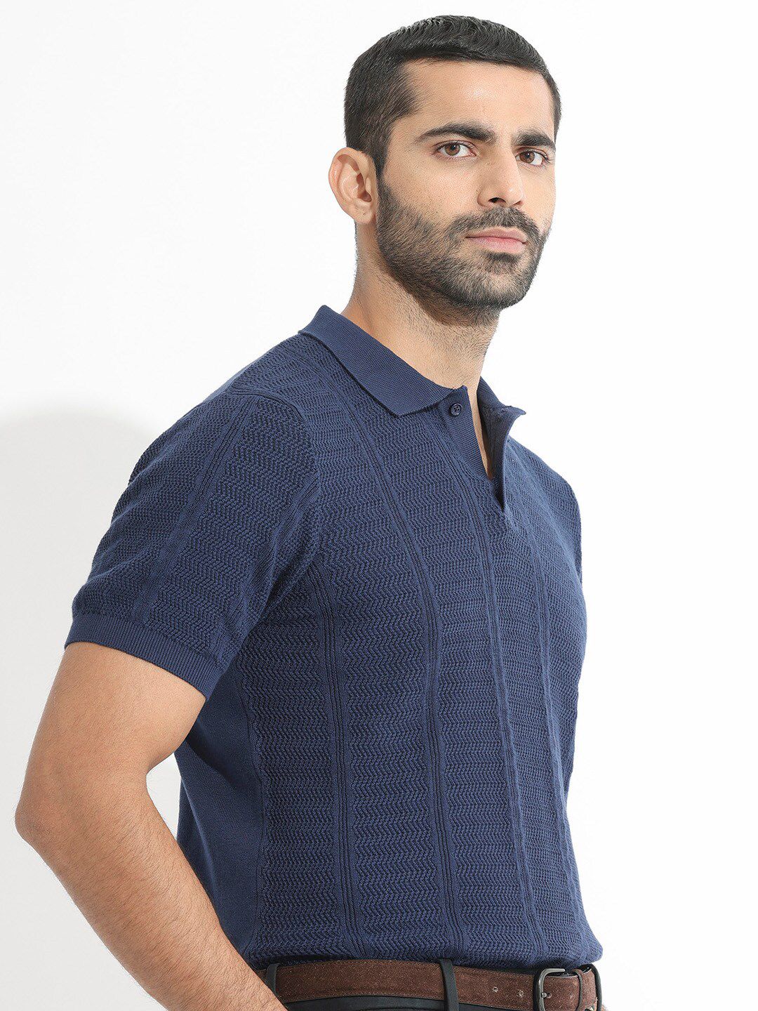RARE RABBIT Men Mesk Polo Collar Slim Fit Cotton T-Shirt