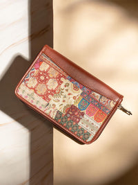 ZOUK Women Kutch Gamthi Classic Ethnic motifs Printed Fabric Zip Around Wallet
