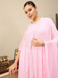 House of Pataudi Chikankari Floral Embroidered Jashn Kurta with Trousers & With Dupatta